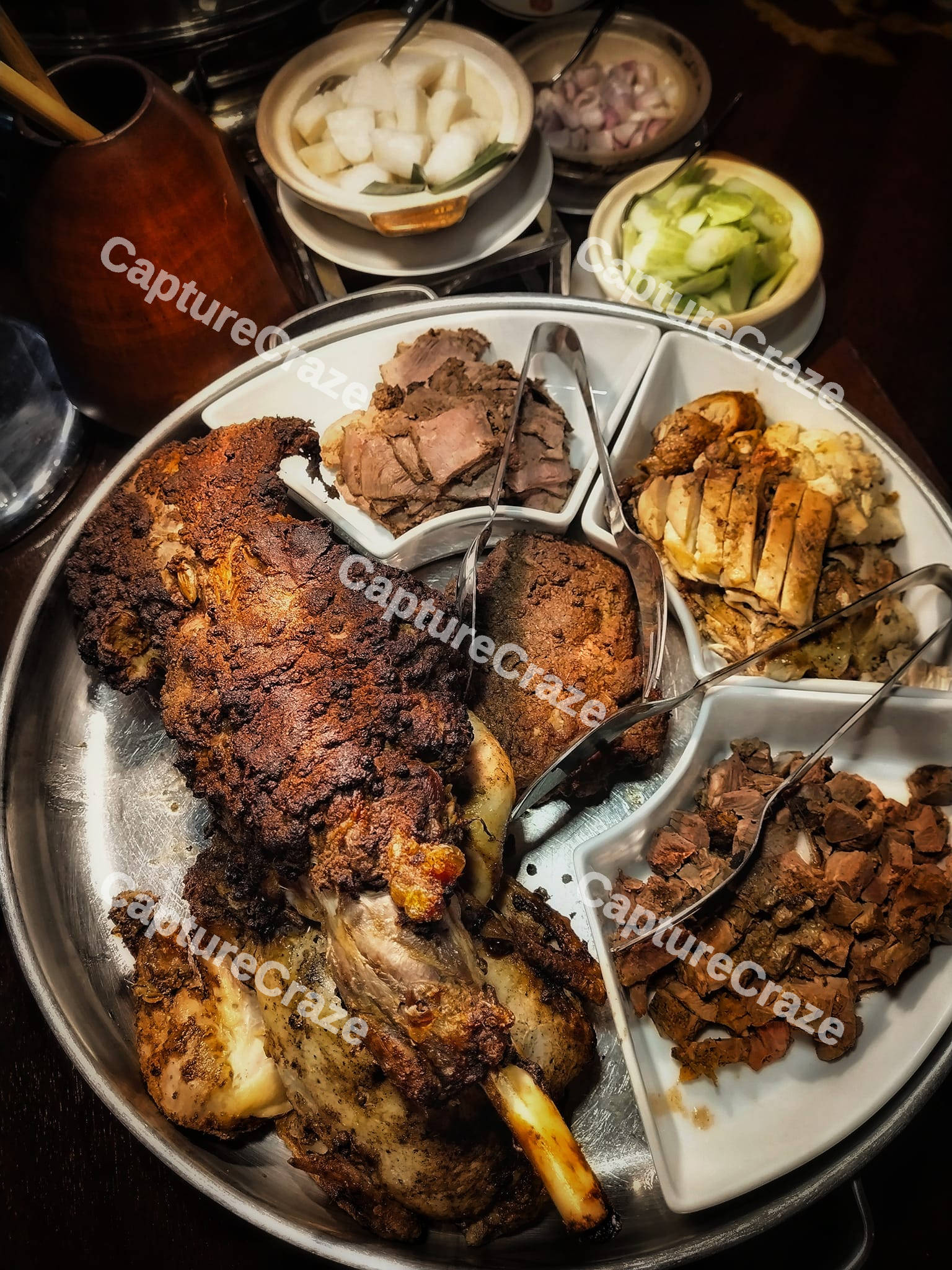 Tray with a variety of meat